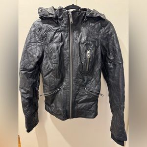 Garage black leather jacket